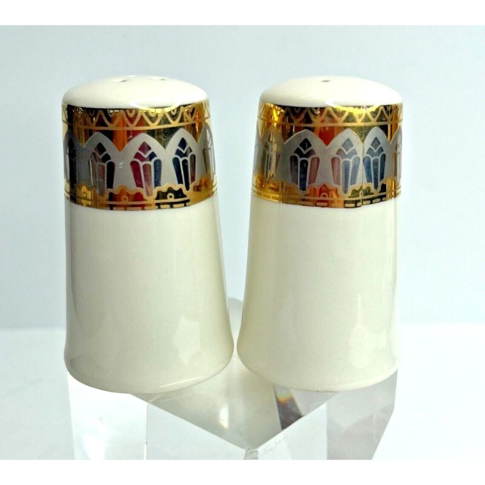 San Marco by Royal Gallery Salt & Pepper Vintage set 2 Pewter & Gold 2.75" Tall